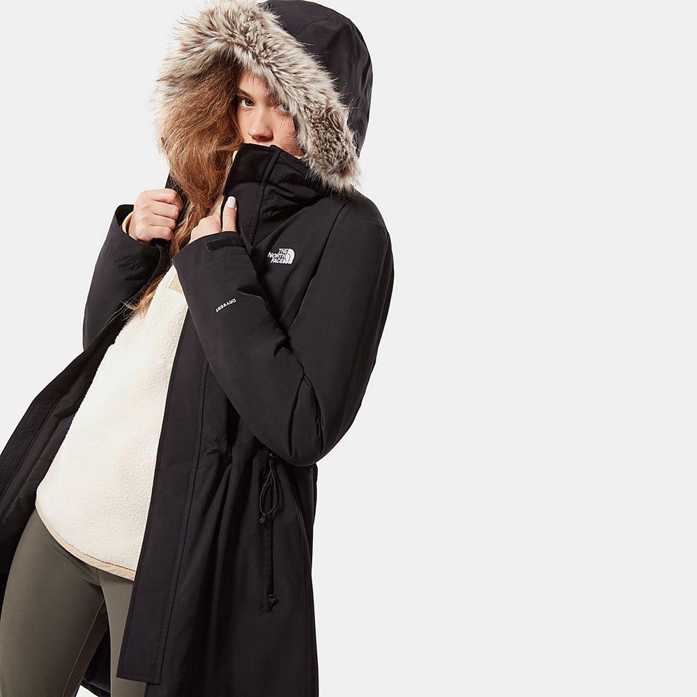 The North Face Zaneck Parka Γυναικεια Αδιάβροχο Μπουφάν - Μαυρα (OXKG19204)